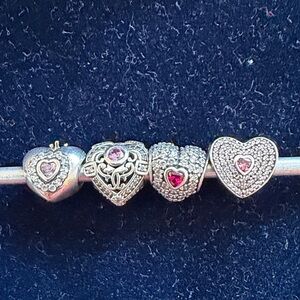 Oh so pretty Vintage Pandora jeweled heart set